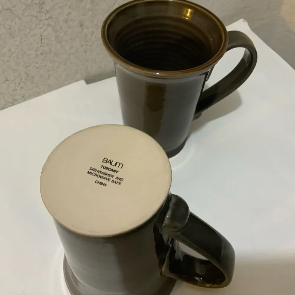 New condition set of 2 BAUM Tuscany Coffee Mugs